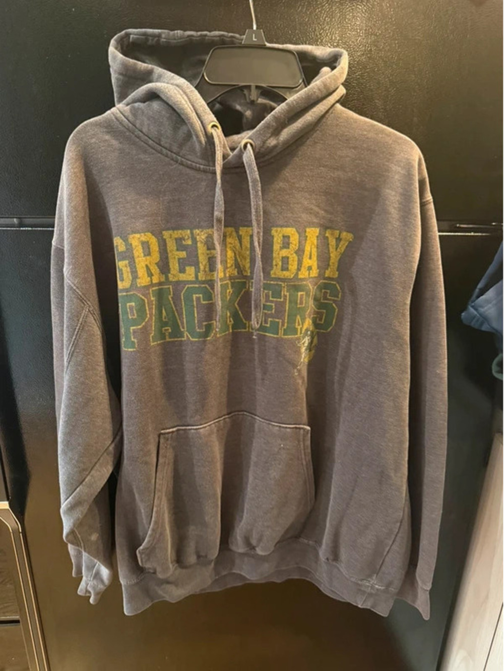 NFL Team Apparel Green Bay Packers Hoodie Mens Medium Grey Vintage Sweatshirt
